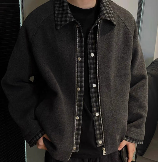 Men’s Loose-Fit Sheep Wool Padded Jacket T0247