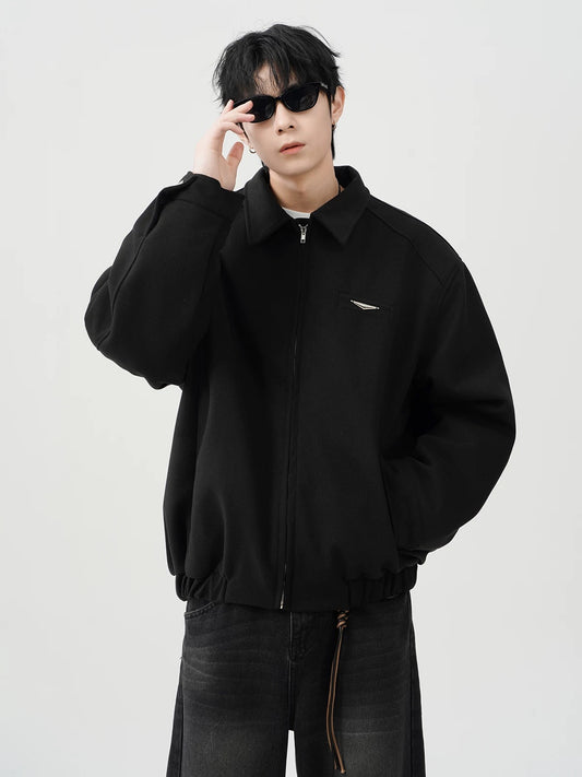 American Vintage Padded Jacket – Retro Turn-Down Collar Cotton Coat for Men T0242