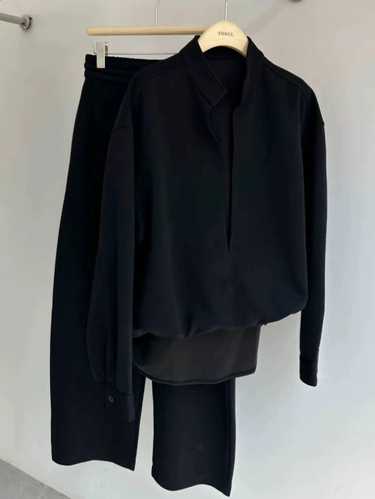 Vintage American Solid Color Tracksuit – Retro Streetwear Sweat Set for Men T0240