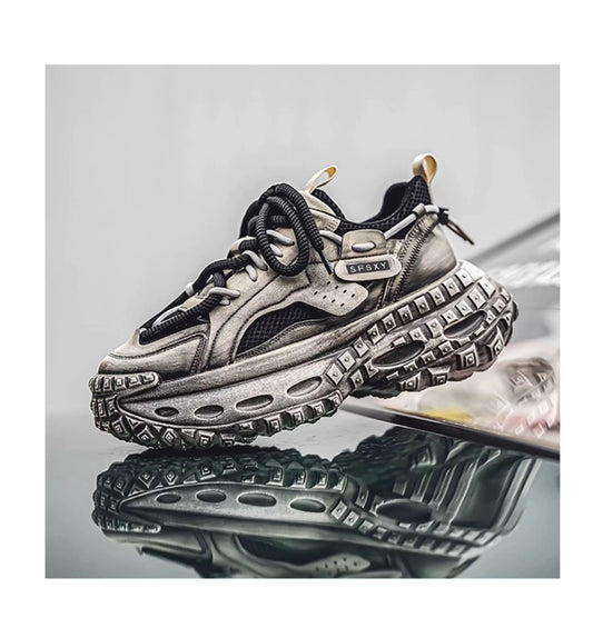 Men’s 2025 New Chunky Sneakers Tire Sole Platform Dad Shoes Fashion Street Style Casual Running ShoesS0016