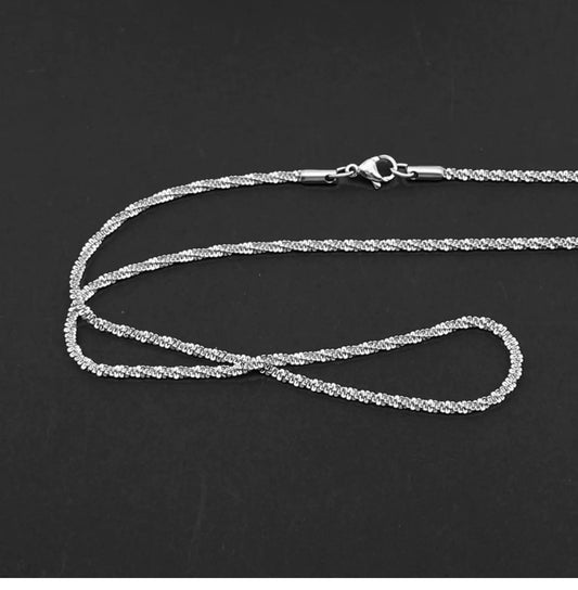 Unisex Galaxy Shine Necklace | Minimalist Luxury Stardust Chain with Sparkling Sand Finish O0008