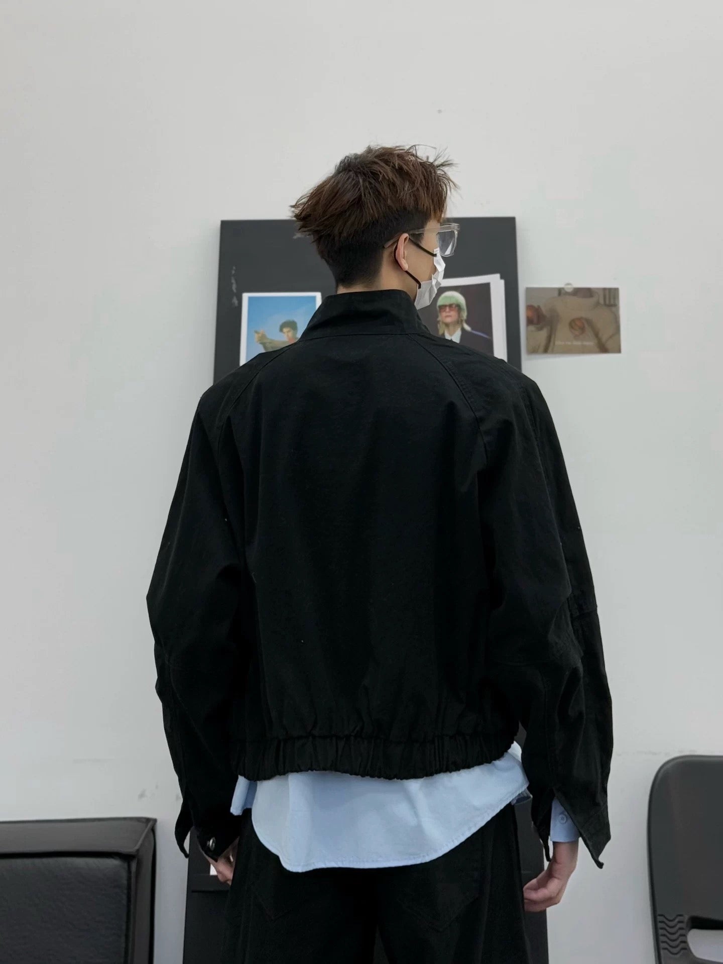 Men’s Short Utility Stand Collar Jacket – Vintage Workwear Streetwear Outerwear T0048