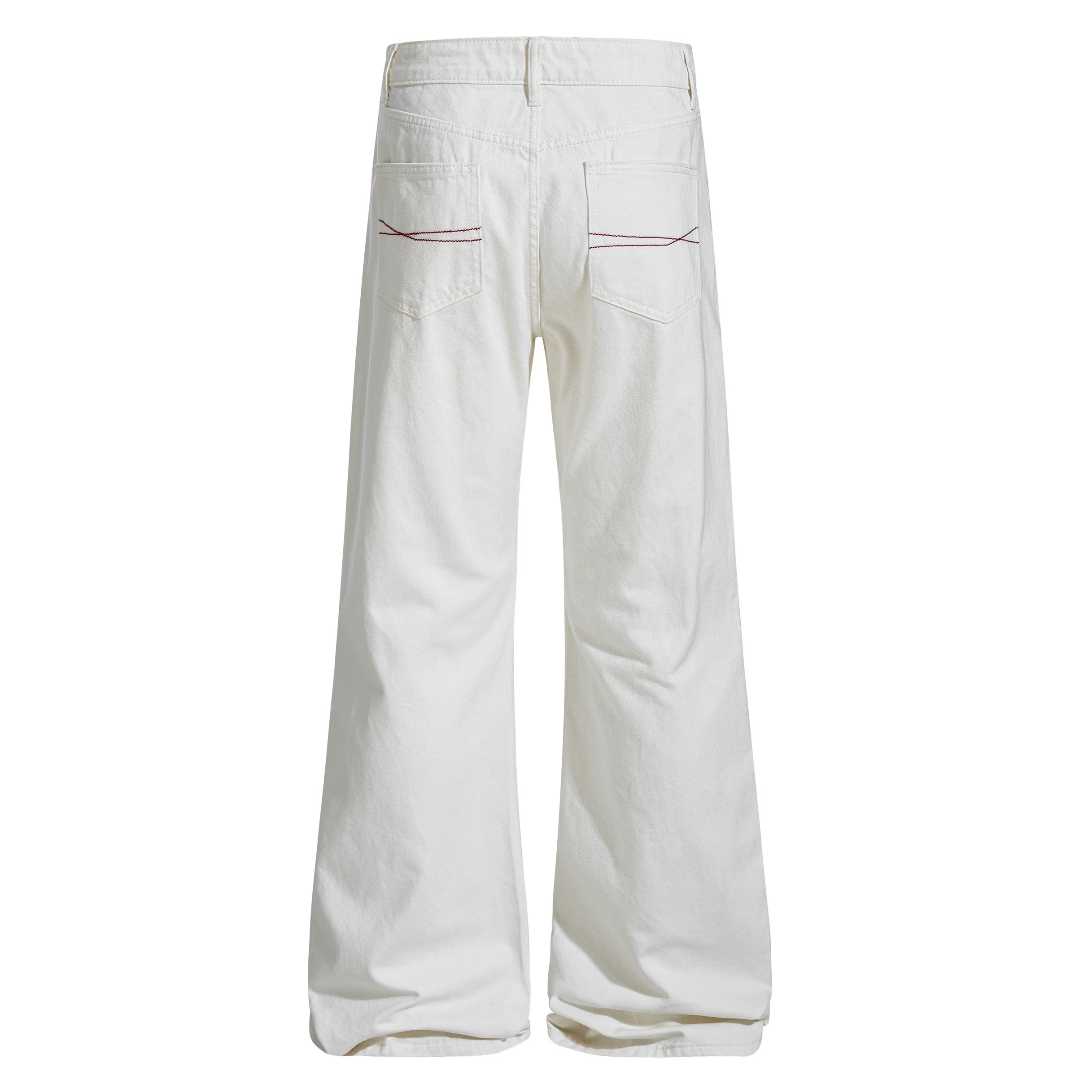 Men’s Vintage Scarf Detail Flare Jeans – American High Street Denim Pants B0074