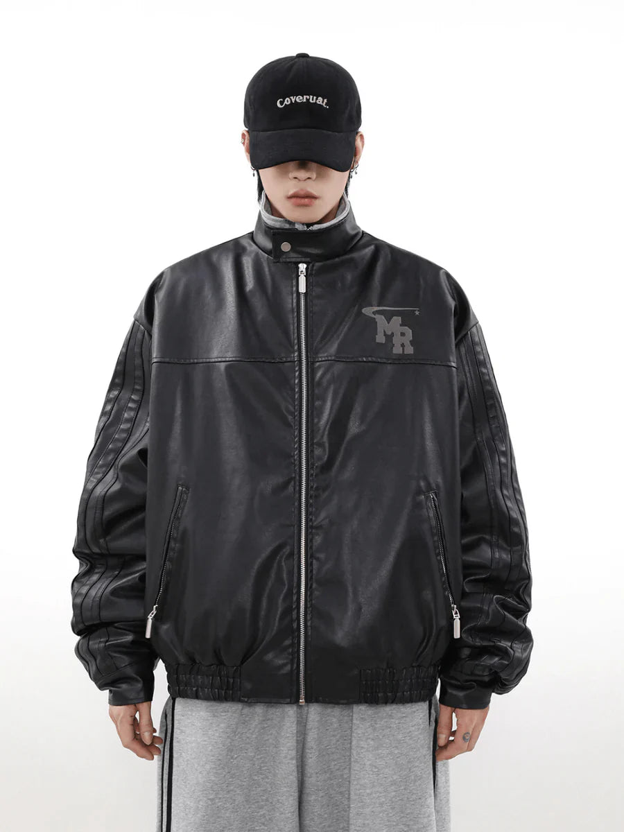 [MRNEARLY] WIND BIKER LEATHER JACKET T0094