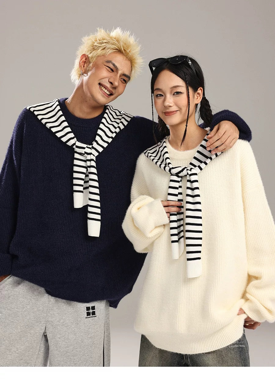 Suéter de punto estilo americano relajado para hombre S0023