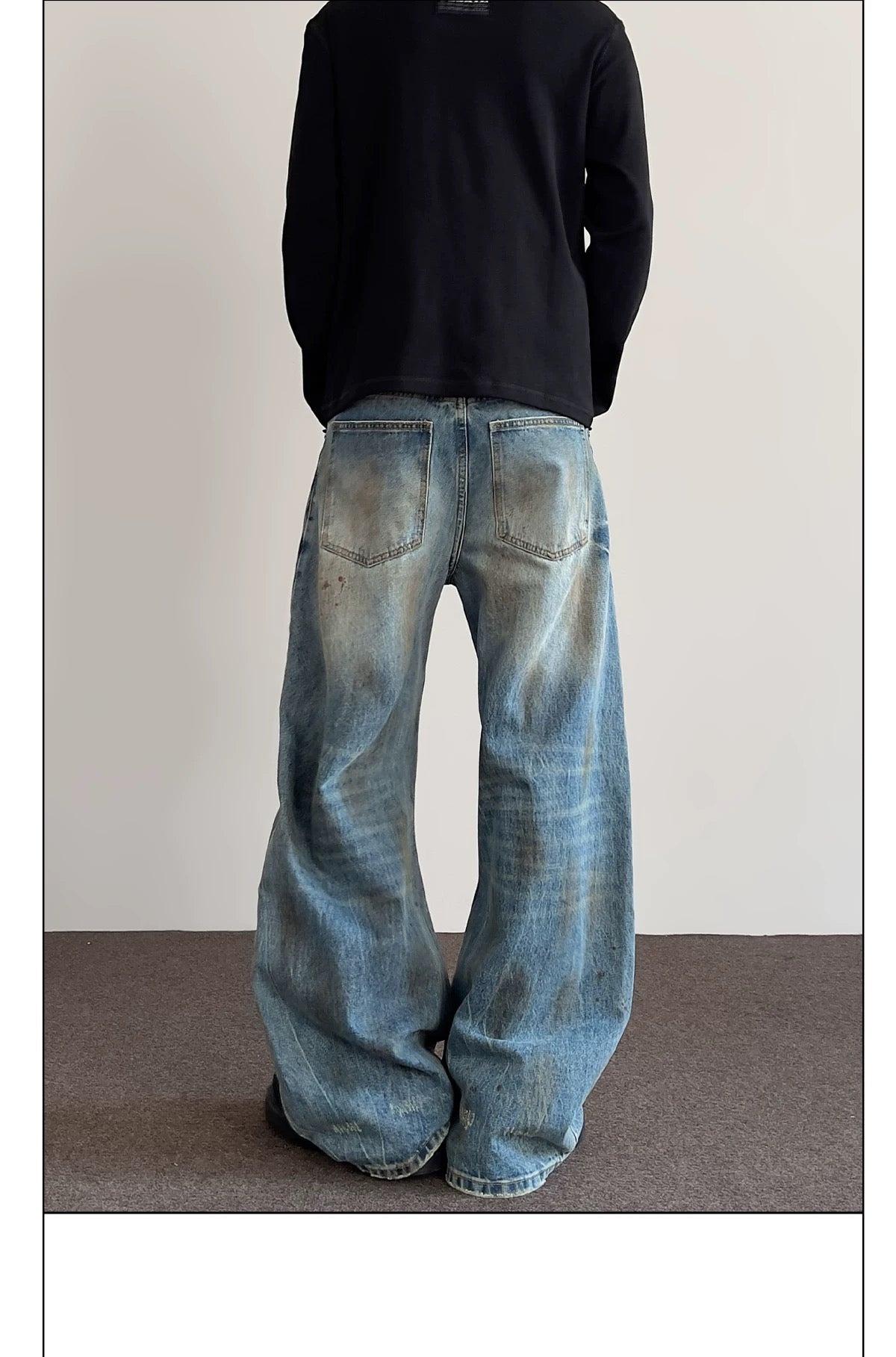 Men’s American Vintage Wide-Leg Denim Jeans B0021
