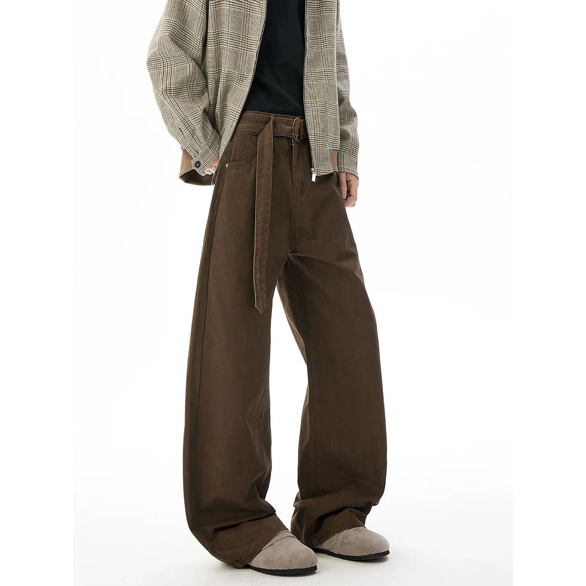Men’s Vintage Clean Fit Cargo Pants – Loose Straight Utility Street Trousers B0067