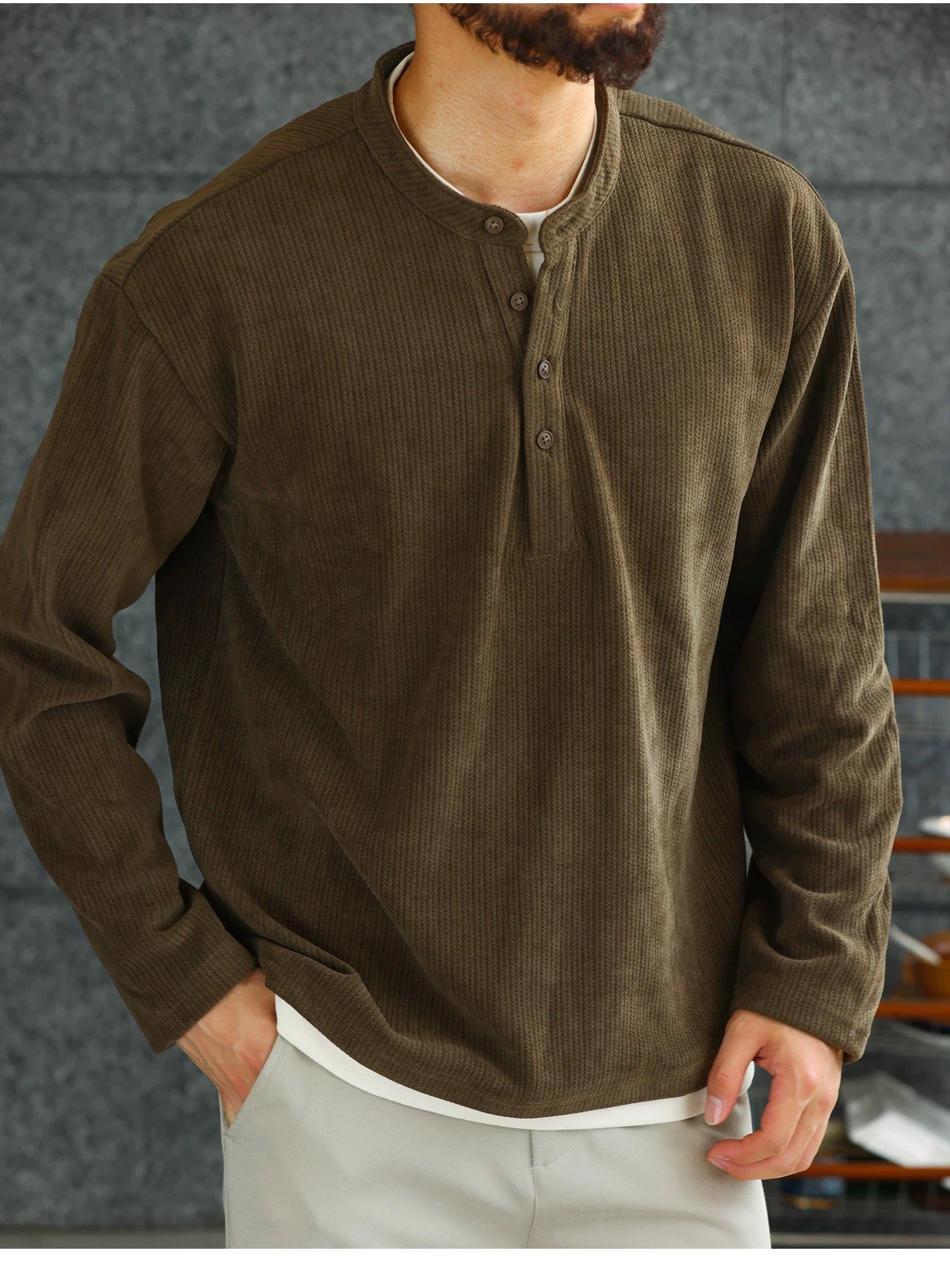 Men’s Classic Henley Tee S0021