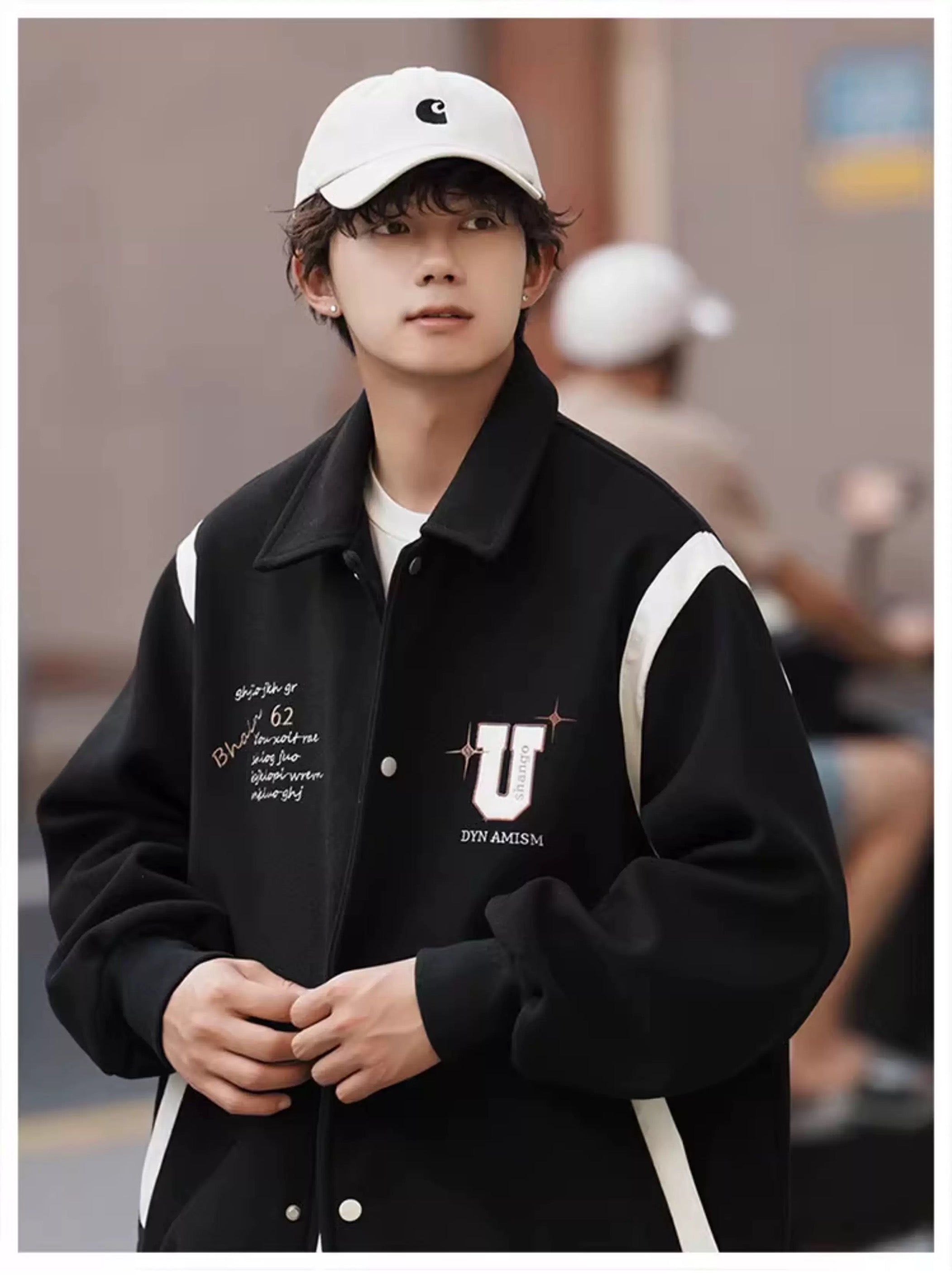 Chaqueta corta de lana – Prenda de abrigo vintage estilo urbano americano T0024