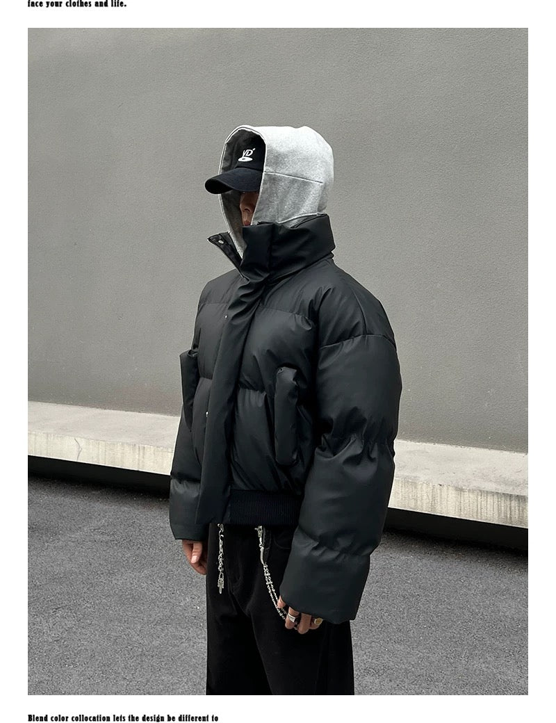 Chaqueta acolchada corta de corte limpio para hombre – Abrigo de invierno American Minimal Street T0148