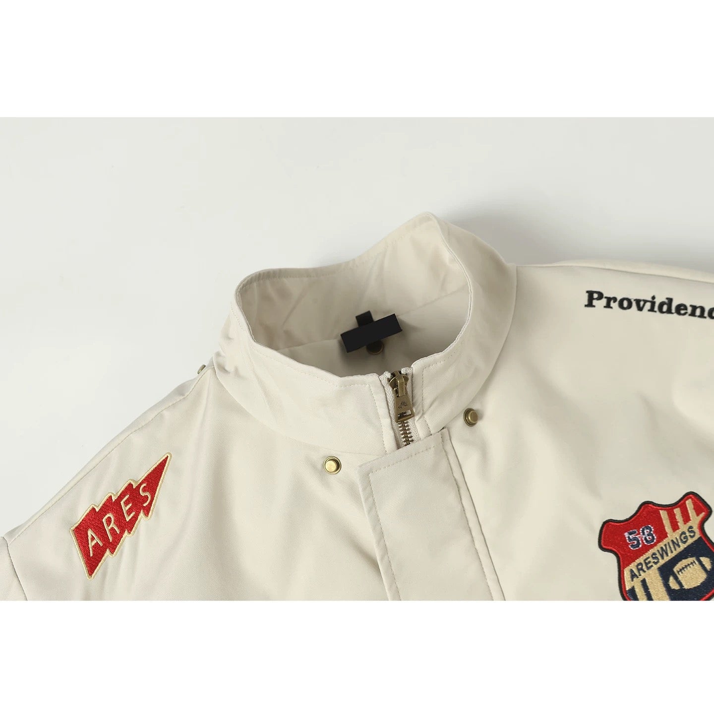 American Vintage Embroidered Badge Padded Jacket – Retro Streetwear Cotton Coat T0028