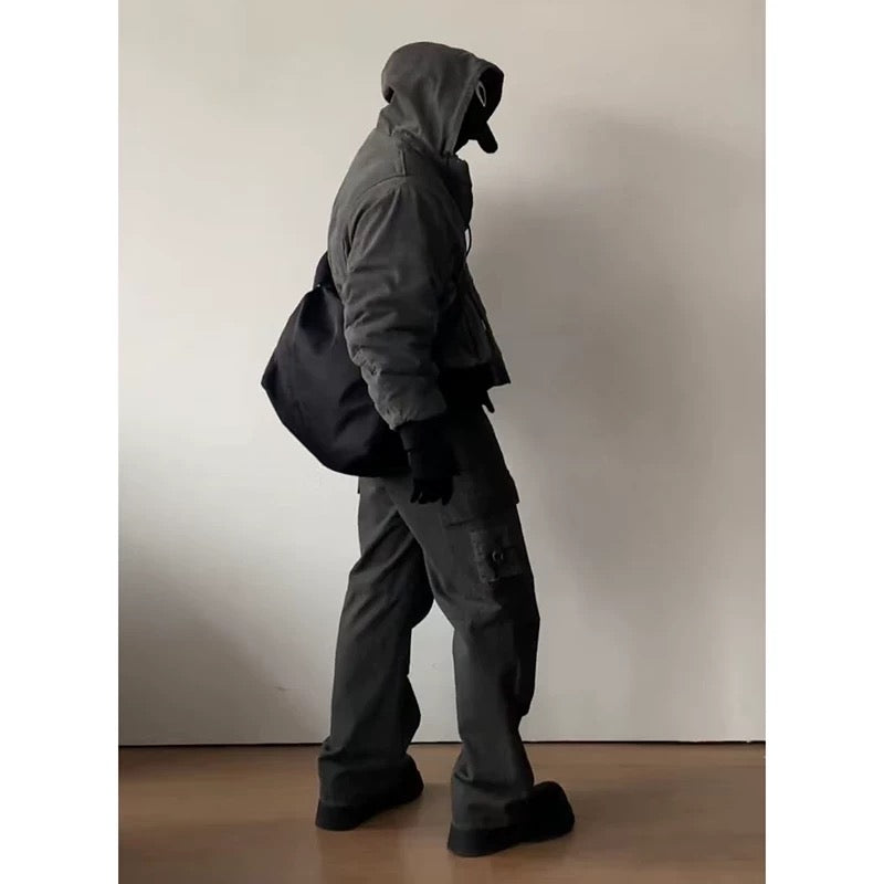 Men’s Layered Bomber Jacket – Faux Two-Piece Streetwear Flight Coat T0051