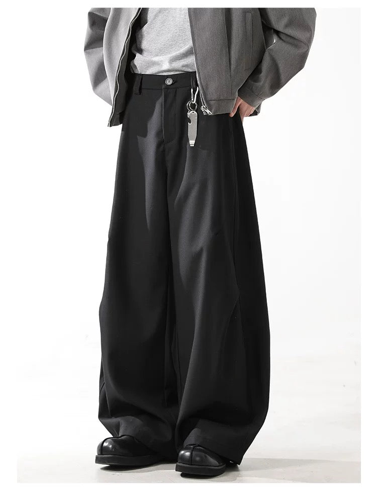 Men’s American Vintage Curved-Cut Trousers – Loose Fit Retro Streetwear Pants B0091