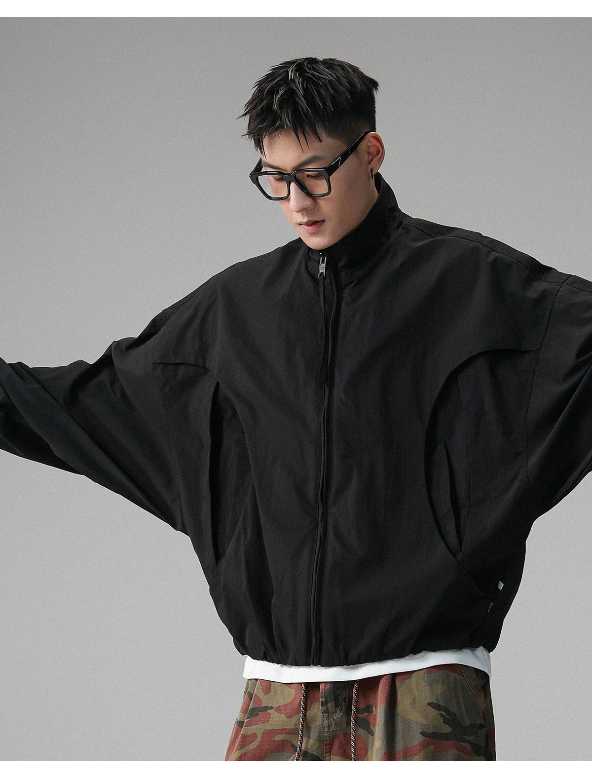 American Stand-Collar Jacket – Vintage Minimalist Streetwear Outerwear T0025