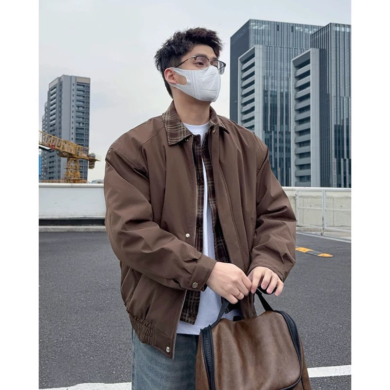 Men’s Retro American Plaid Lapel Jacket T0253