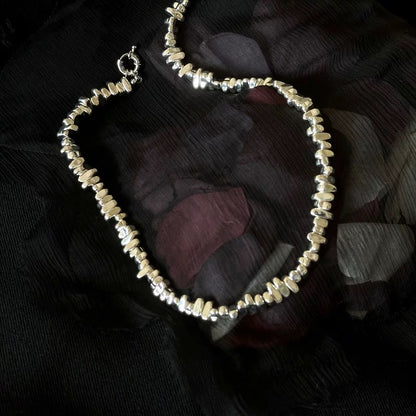 Men’s Irregular Silver Chain Necklace | Designer Hip Hop Pendant with Fragmented Metal Detail & Luxury Minimalist Style O0003