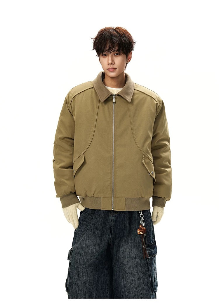 Men’s Designer Contrast Splice Lapel Jacket T0252