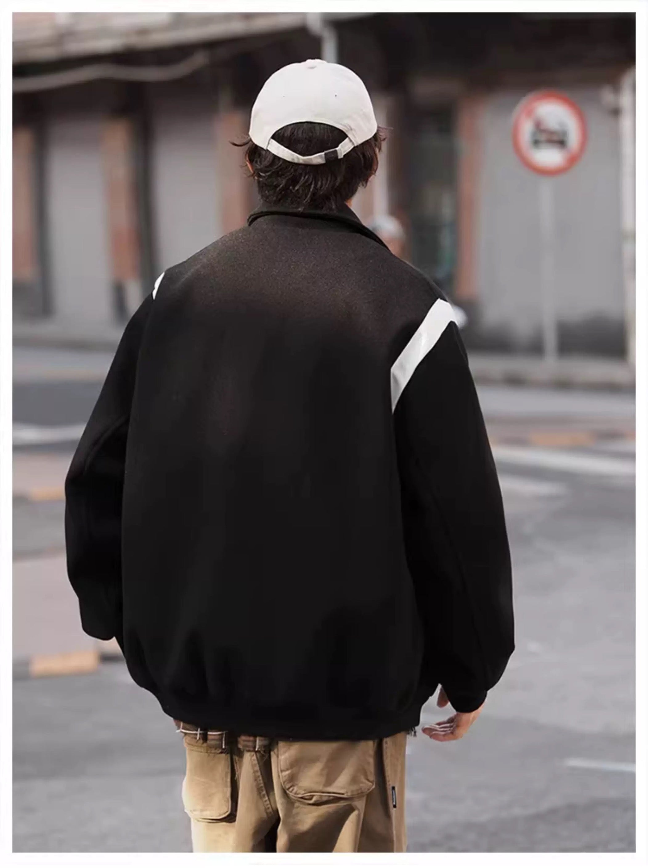 Chaqueta corta de lana – Prenda de abrigo vintage estilo urbano americano T0024