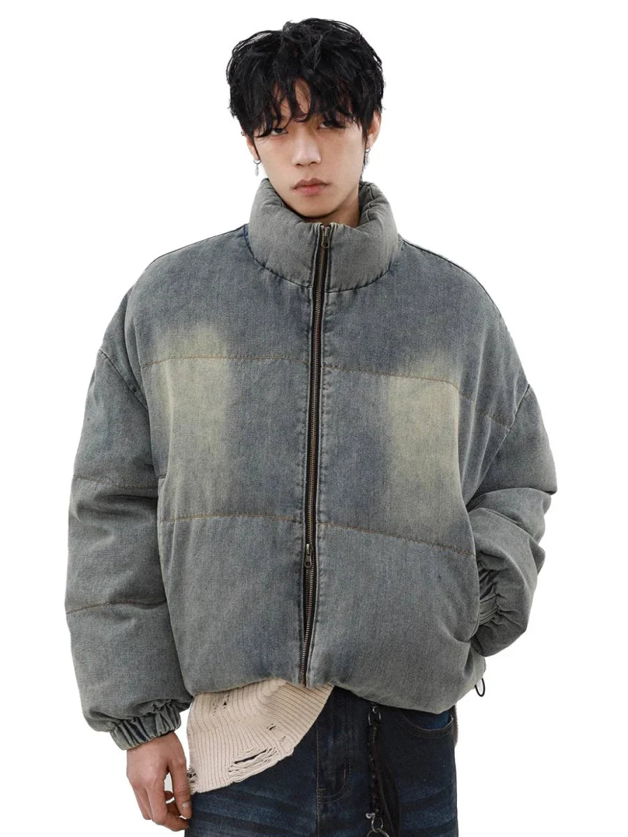 [MRNEARLY] WASHED DENIM DOWN JACKET T0092