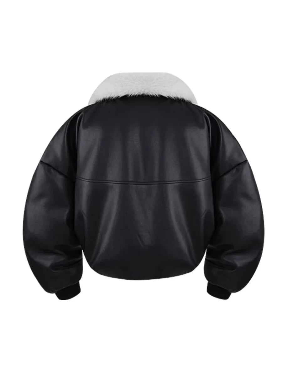 COTTON LEATHER JACKET T0090