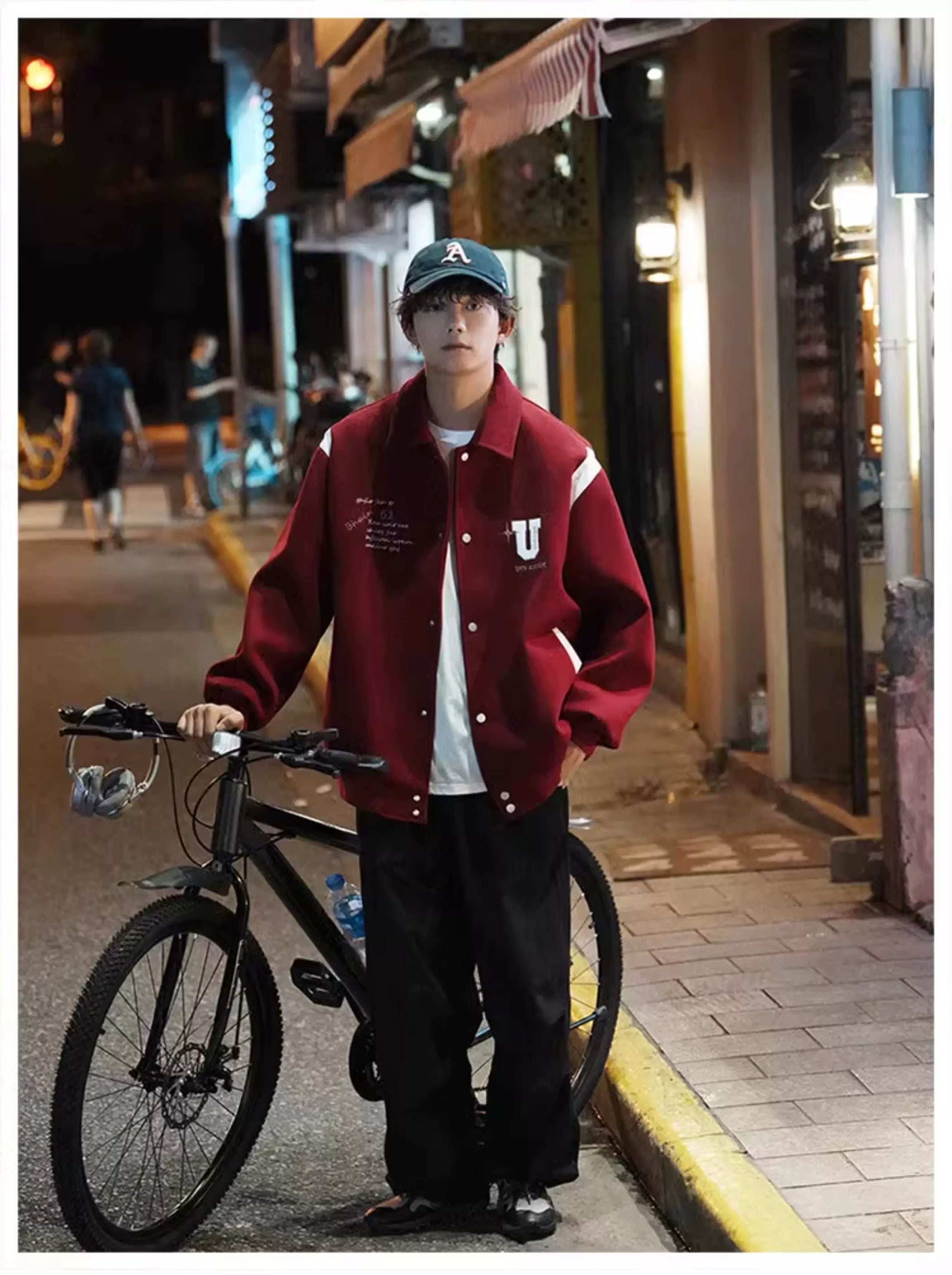 Chaqueta corta de lana – Prenda de abrigo vintage estilo urbano americano T0024