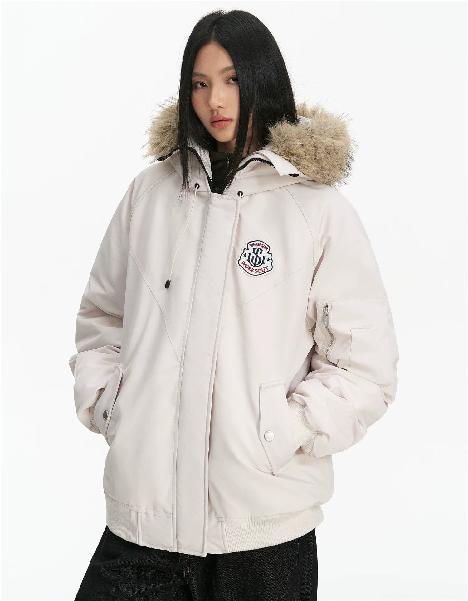 Detachable Fur Hooded Parka – Vintage American Winter Cotton Jacket T0030