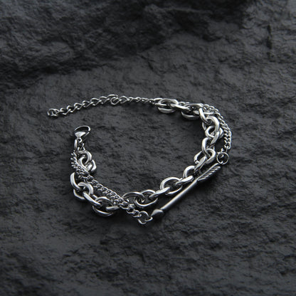 Men’s Arrow Double-Layer Bracelet | Adjustable Vintage Titanium Steel Chain with Hip Hop Minimalist Design O0011