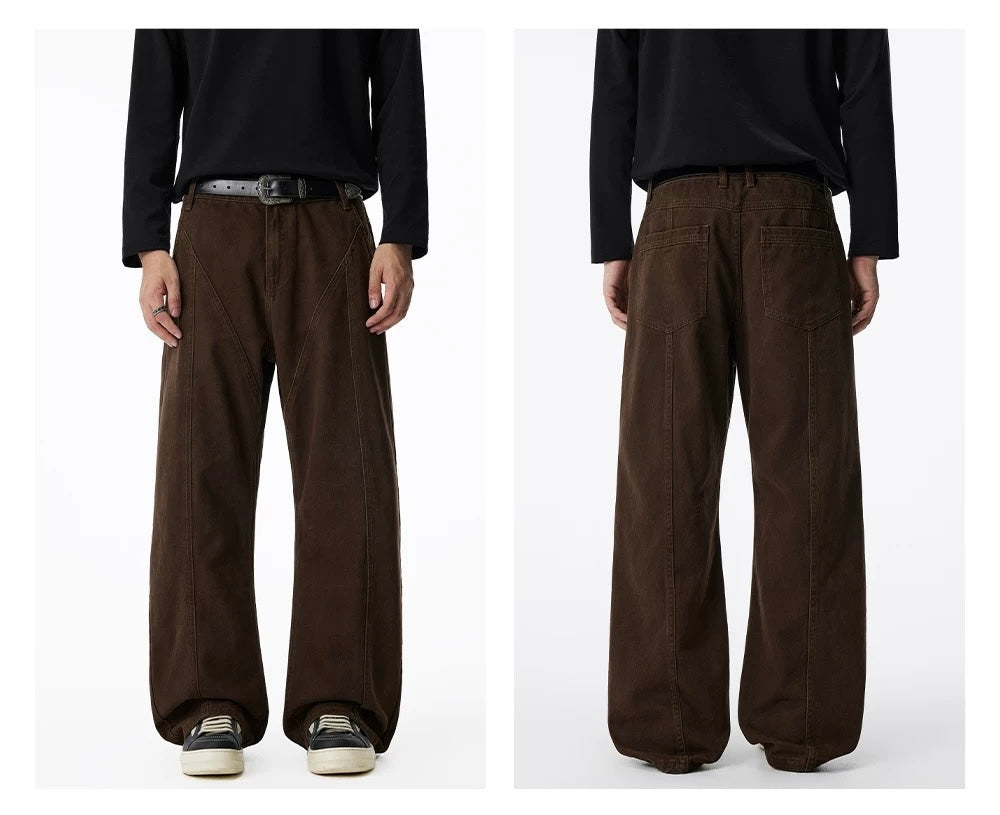 Men’s Vintage American Wide-Leg Denim Jeans B0012