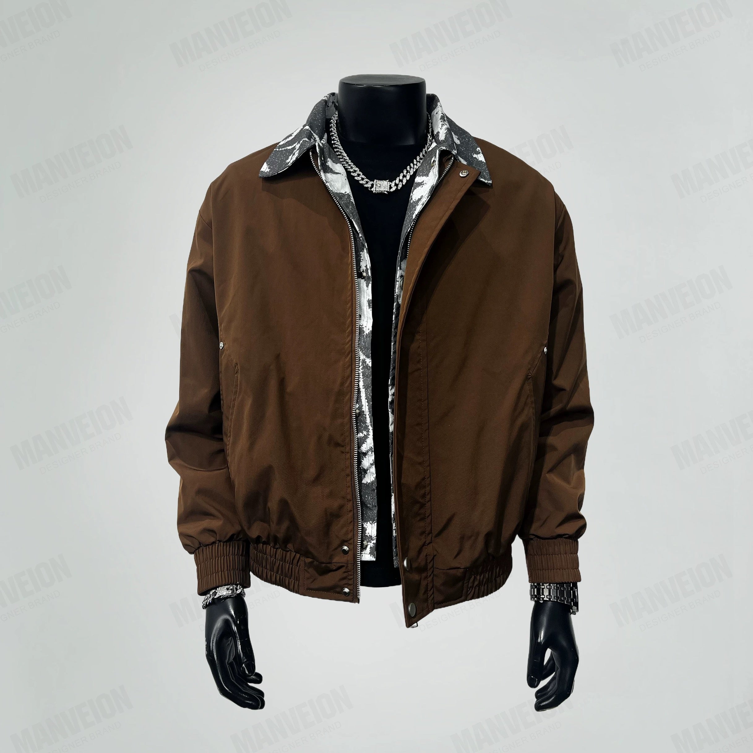 Chaqueta vintage con cuello a capas para hombre: abrigo holgado estilo retro urbano T0076