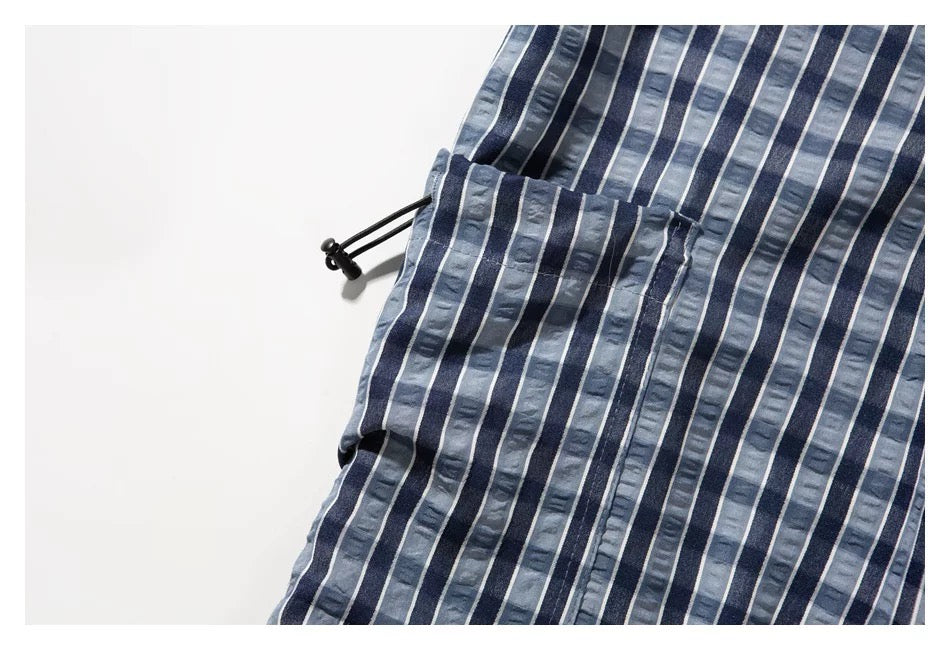 Men’s Layered Polo Sweatshirt – Air Layer Fabric Retro Street Pullover B0063