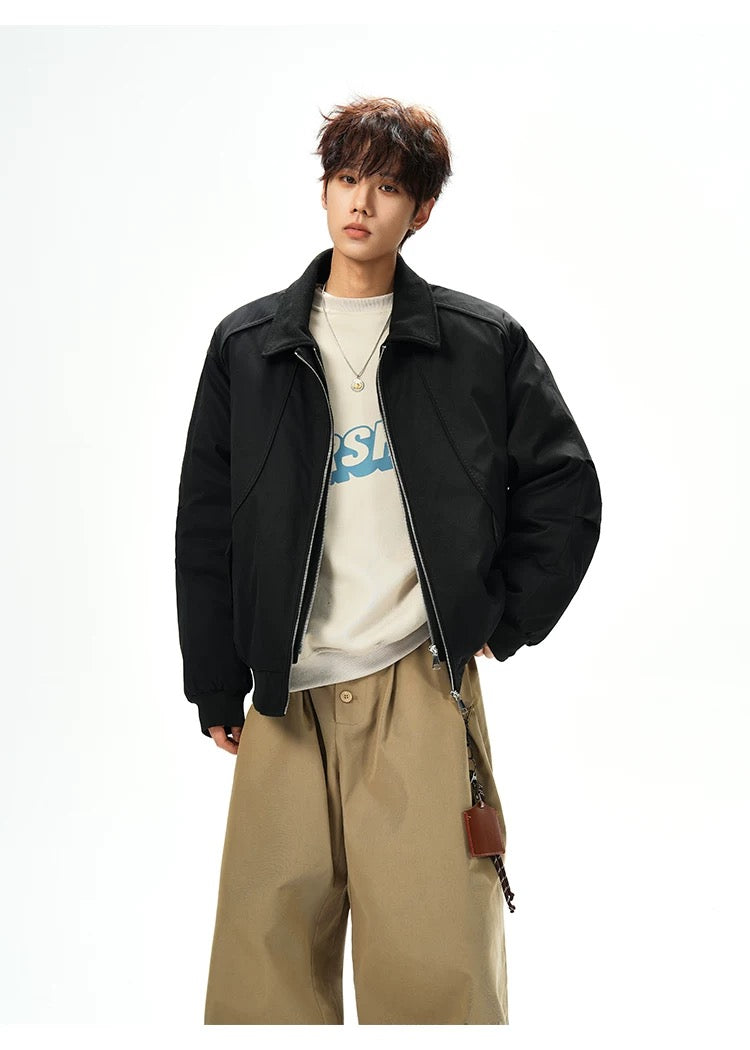 Men’s Designer Contrast Splice Lapel Jacket T0252