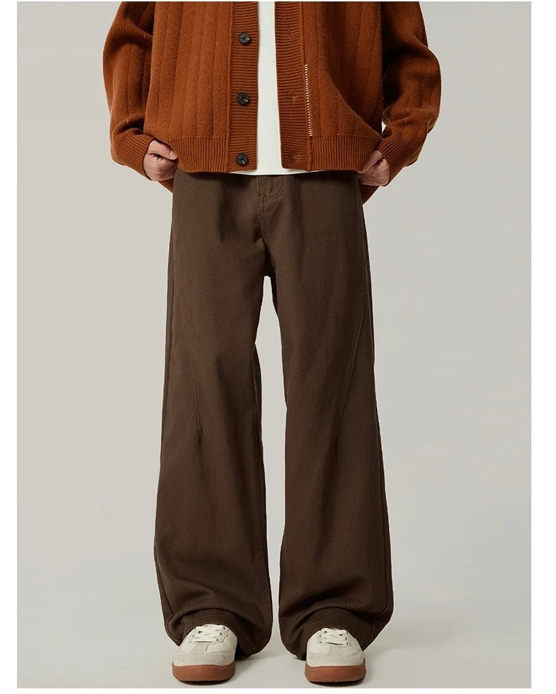 Men’s Loose Straight Wide-Leg Pants – American Minimalist Streetwear Trousers B0082