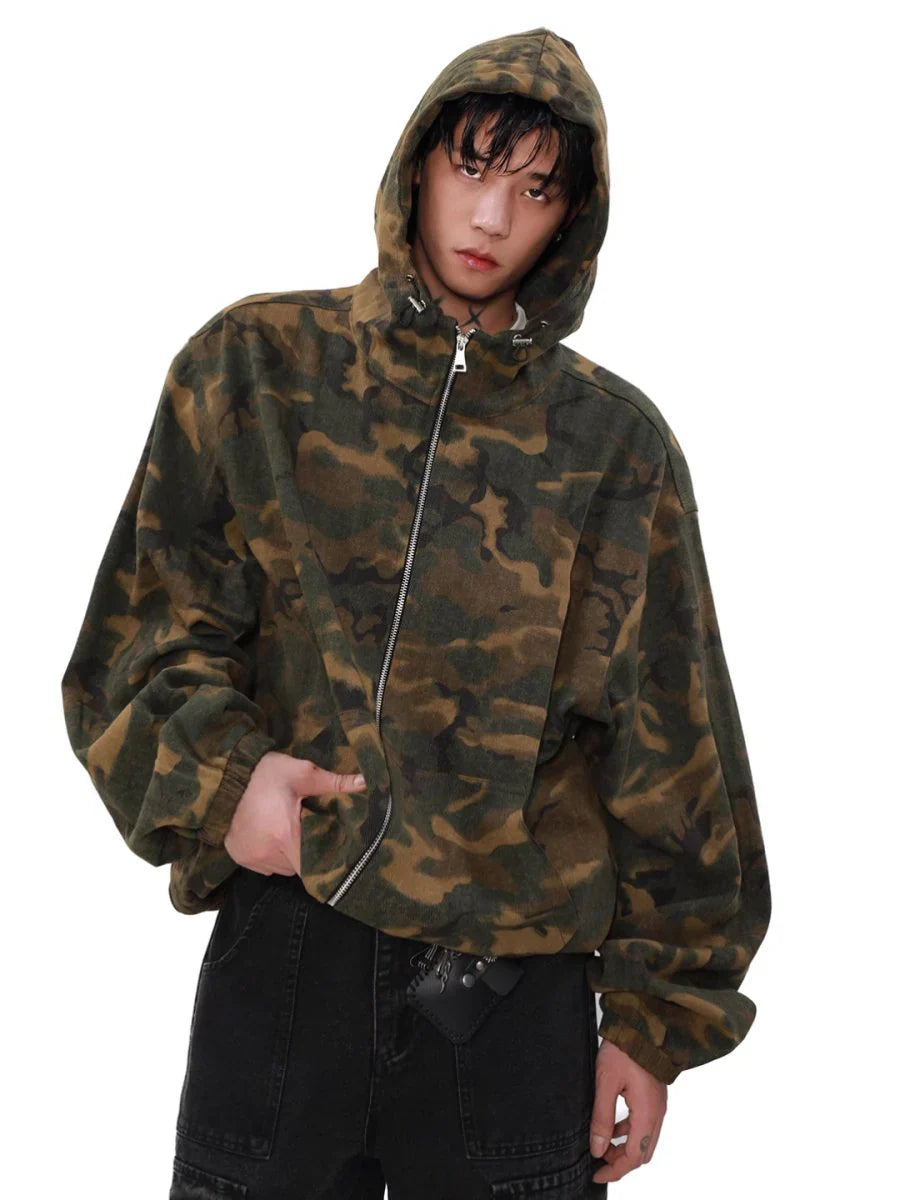 [MRNEARLY] LOOSE ZIPPER HOODED JACKET T0093