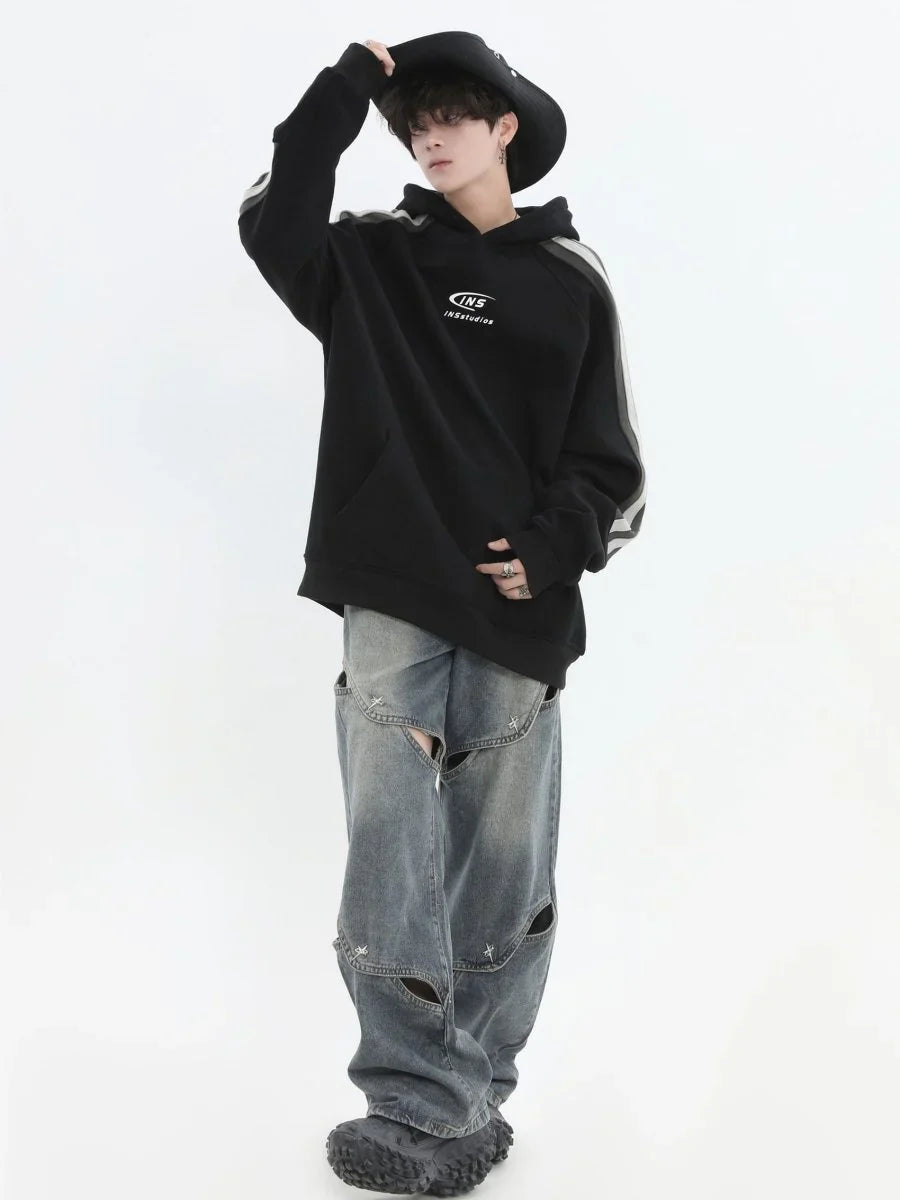 METAL HOLE BREAKING JEANS B0167