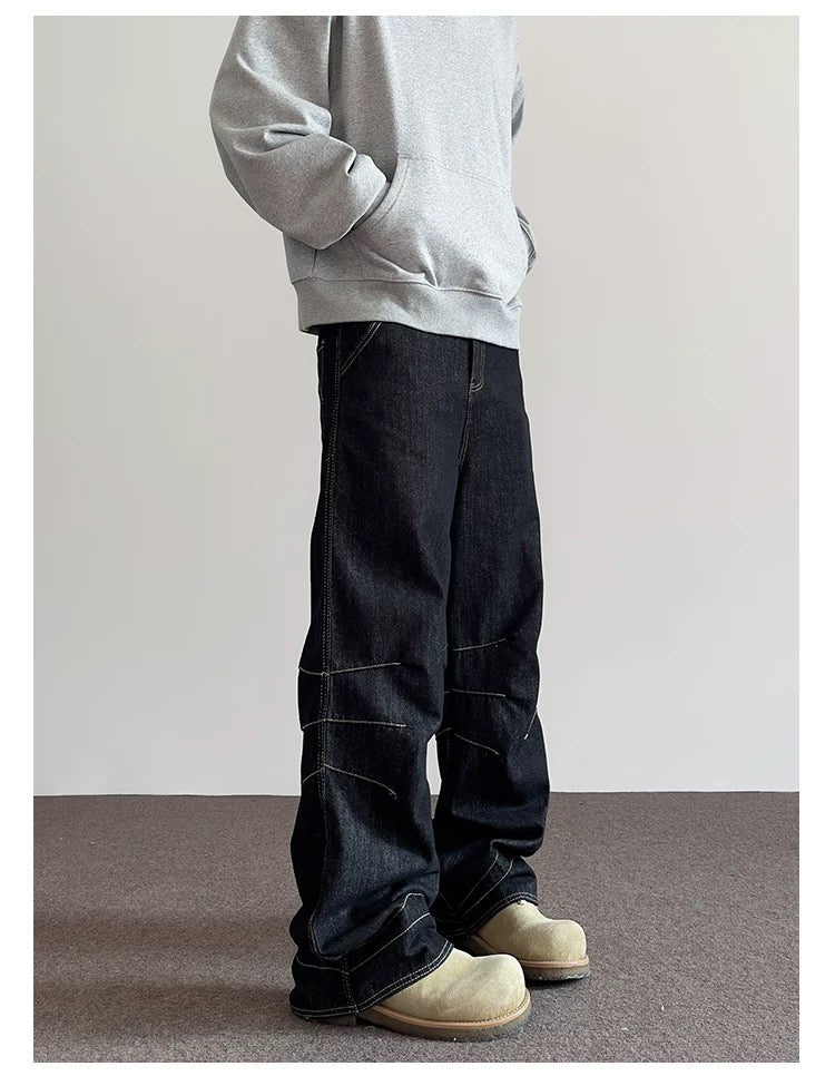 Men’s American Vintage Wide-Leg Denim Jeans B0018