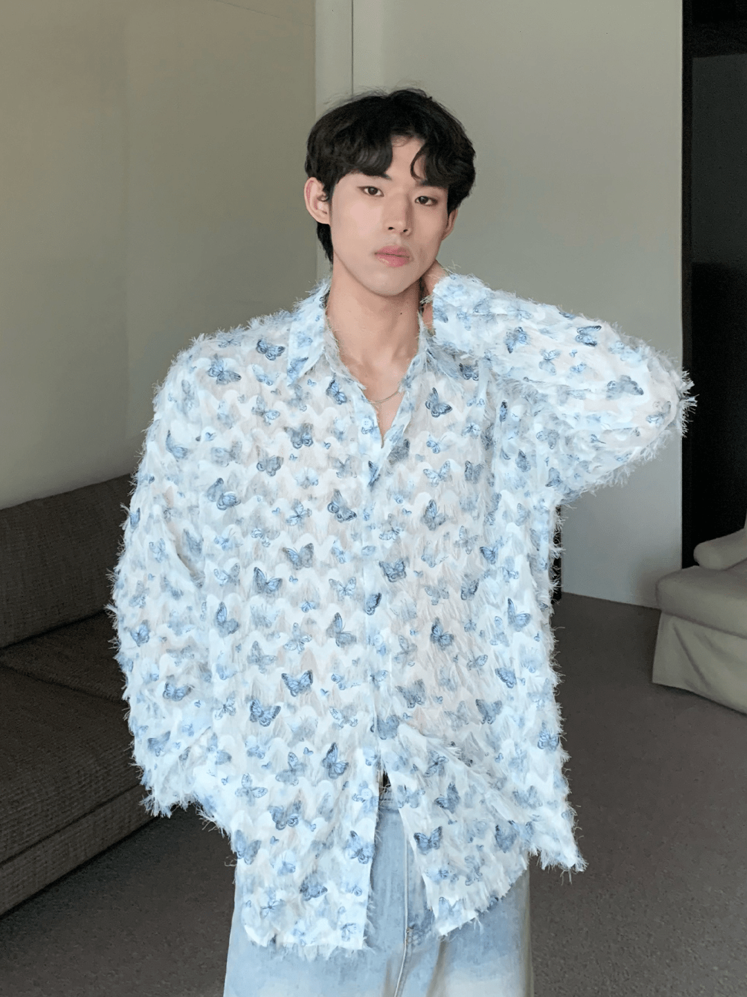 [CUIBUJU] Butterfly Design Shirt J0132