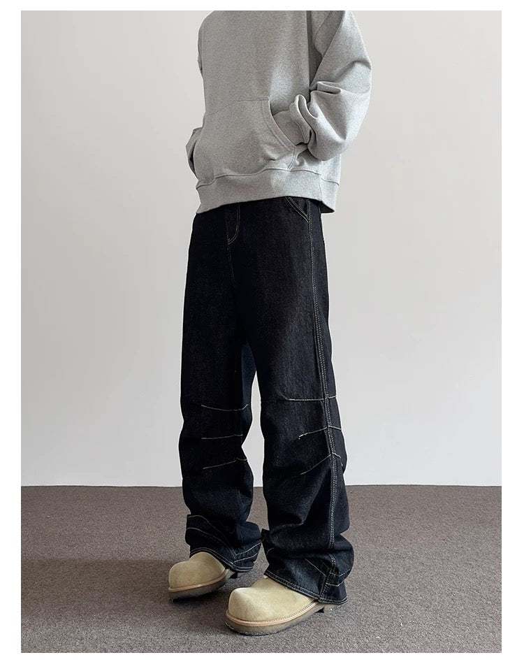 Men’s American Vintage Wide-Leg Denim Jeans B0018