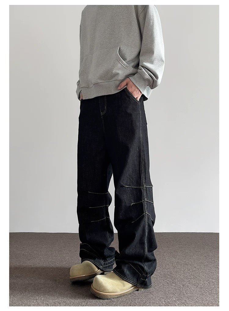 Men’s American Vintage Wide-Leg Denim Jeans B0018