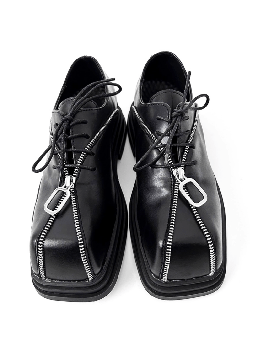 Square head leather shoes S037