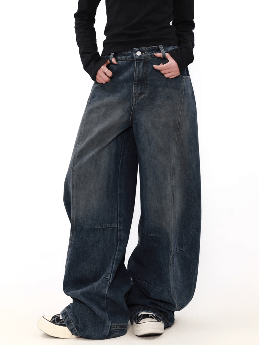 wide leg straight jeans B0123
