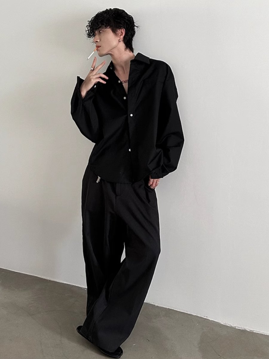 [GENESISBOY] short long-sleeved shirt J0118