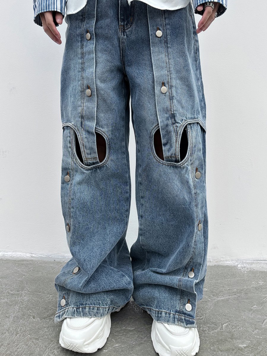 straight wide-leg jeansB0121