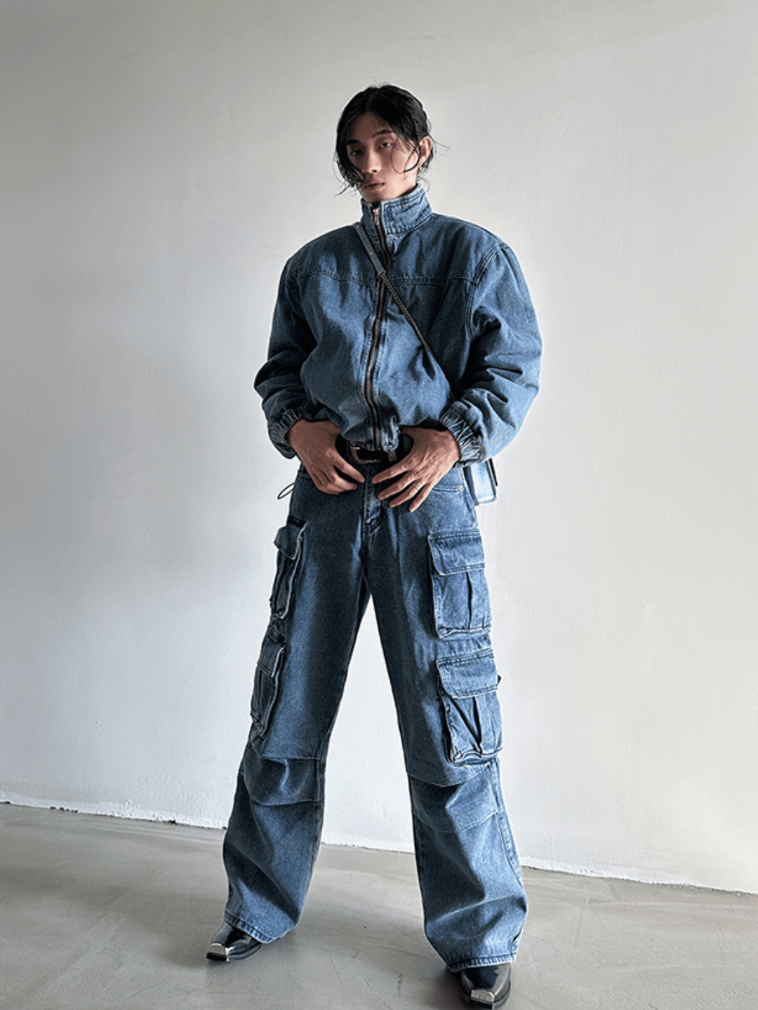 [GENESISBOY] Heavy Wash Multi-Pocket Jeans B0138