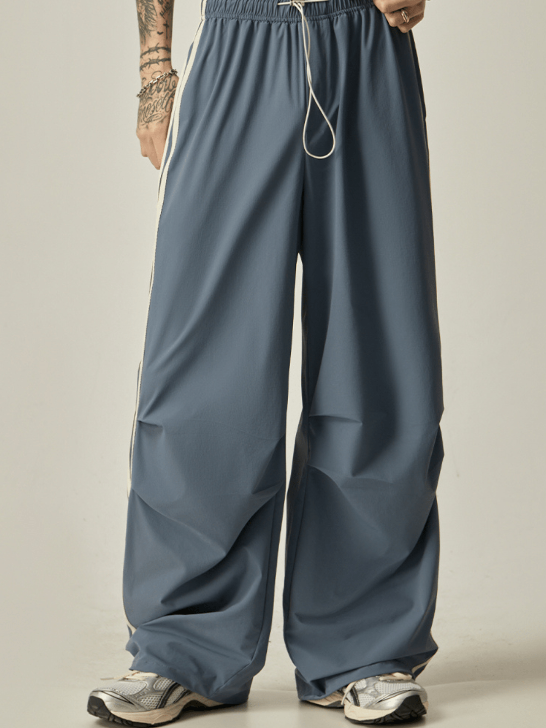 Striped loose wide-leg casual pants B0328