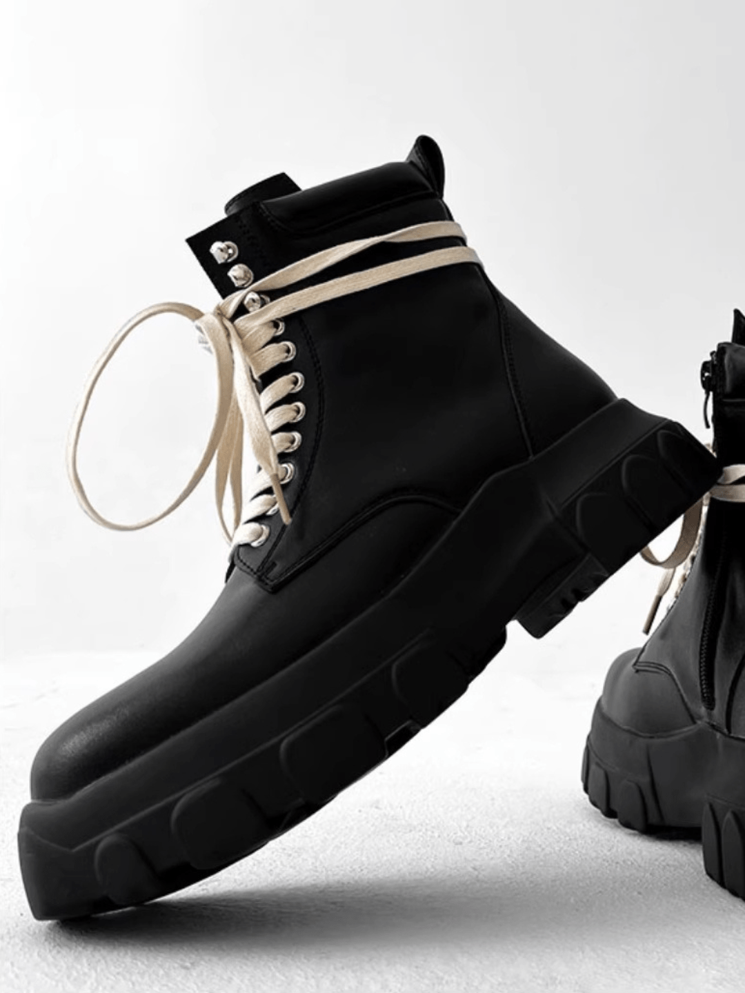 British style leather zipper shoes S043