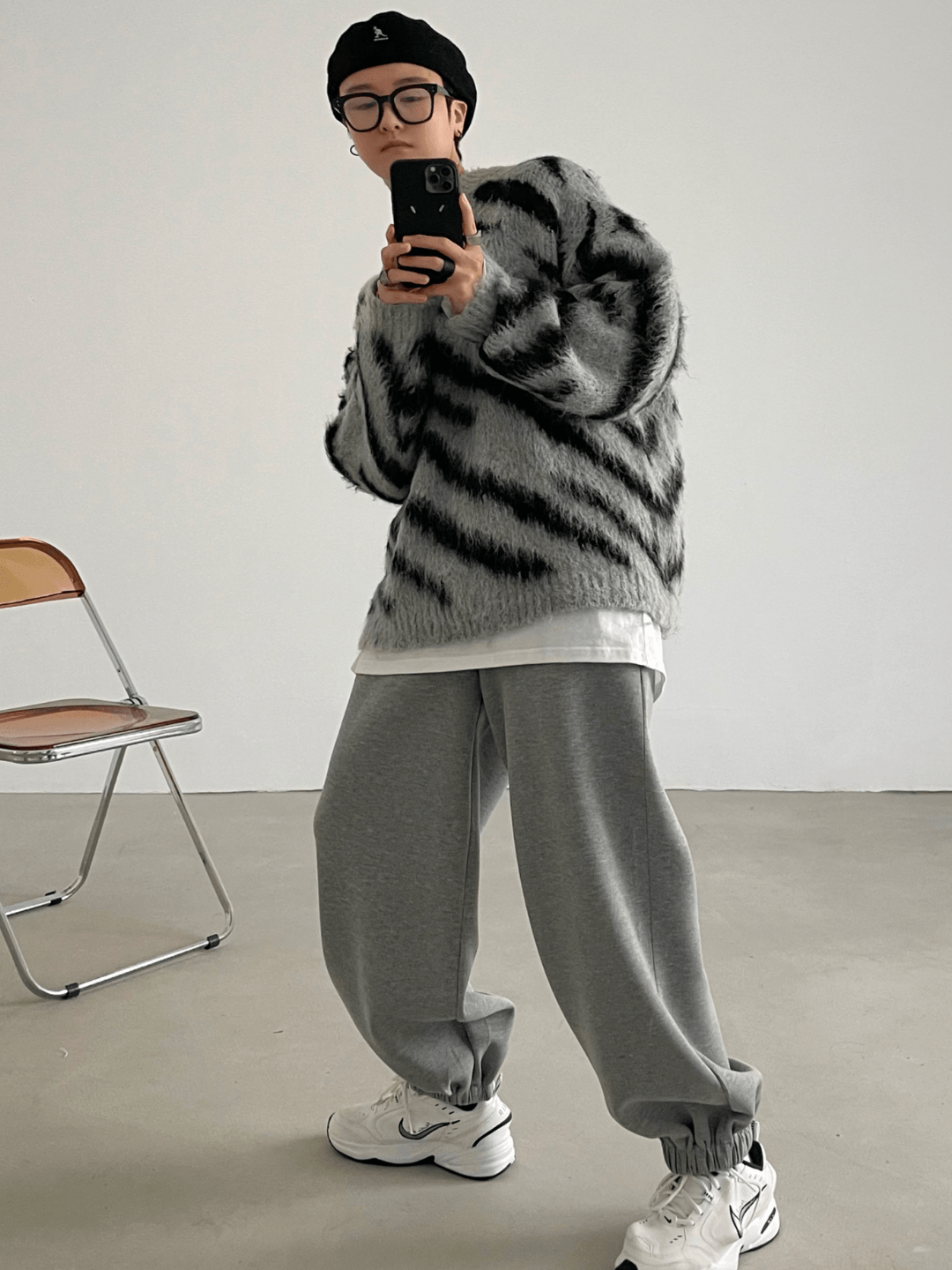 [XXXHOT] Zebra Pattern Mohair Sweater S0198