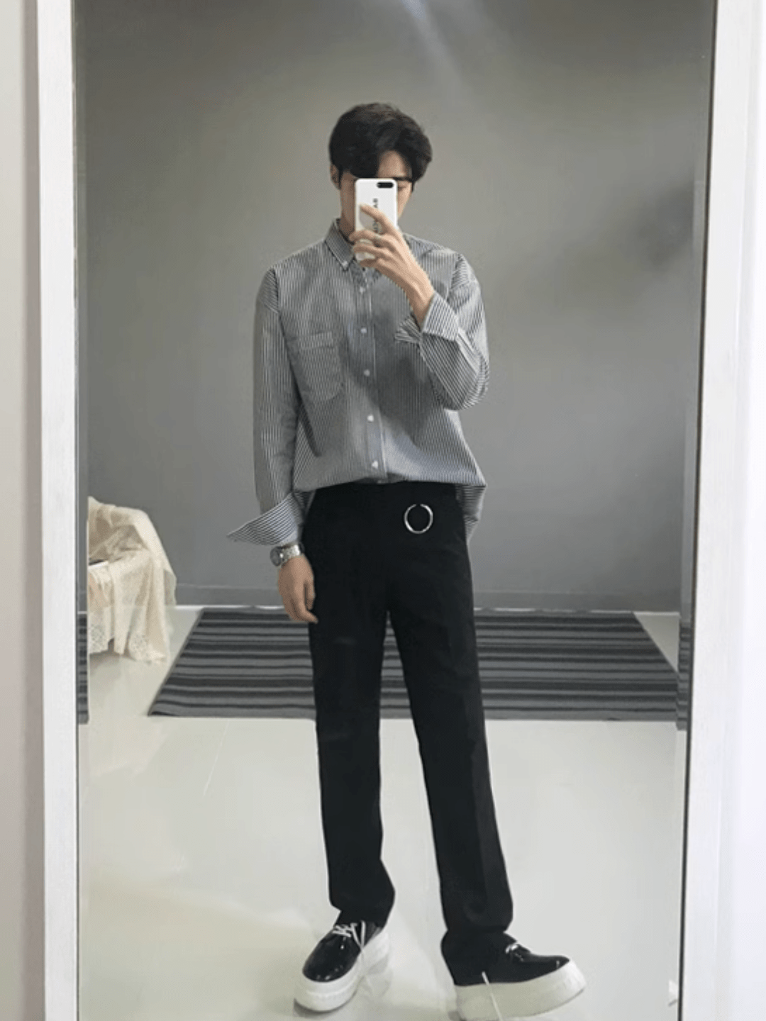 [MRCYC] Autumn long-sleeved striped shirt men J0113