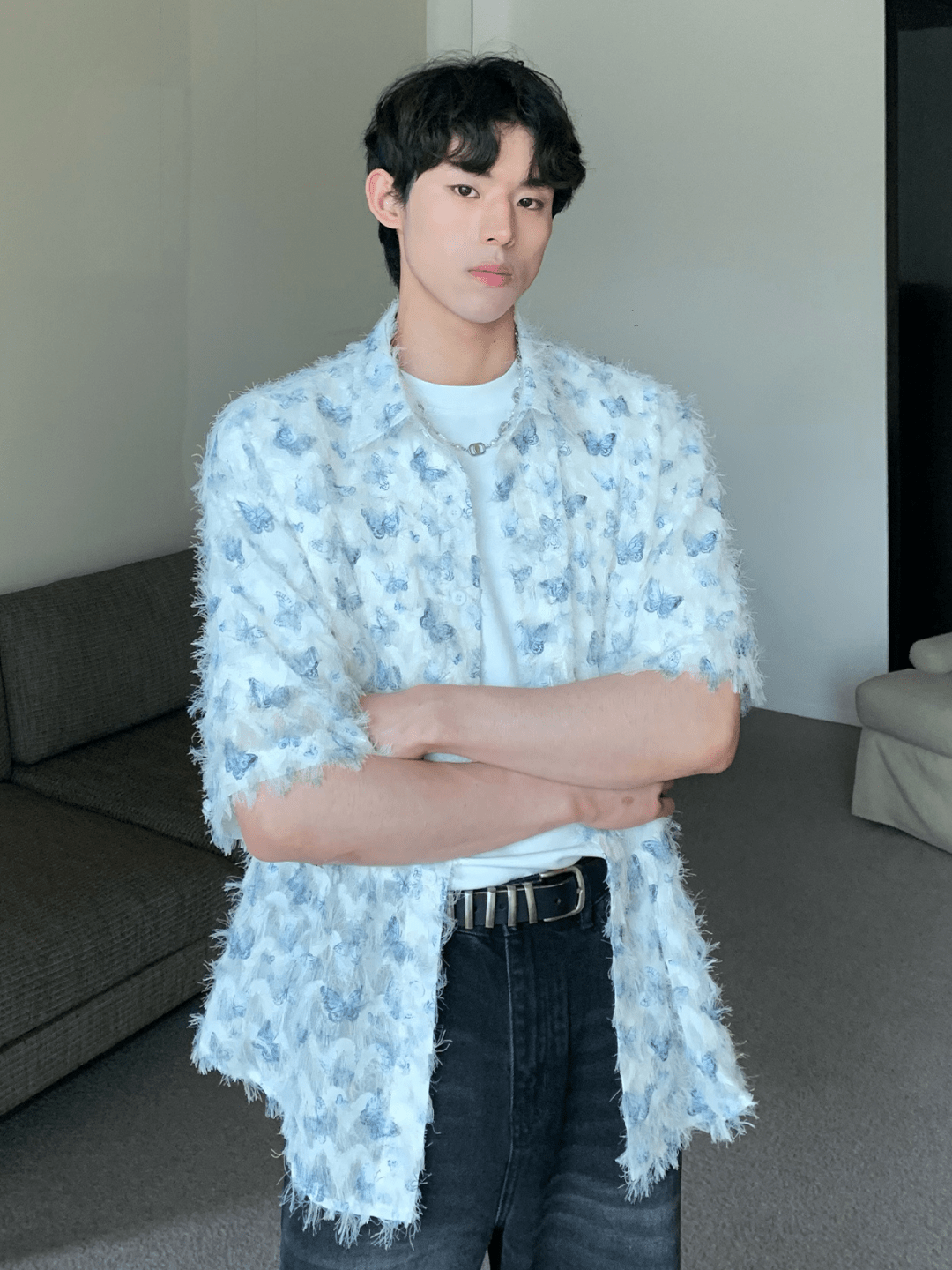 [CUIBUJU] Butterfly Design Shirt J0132