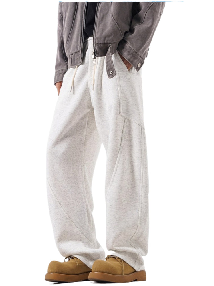 American heavy cleanfit solid color sweatpants men's trendy brand loose drape tooling casual pants B0320