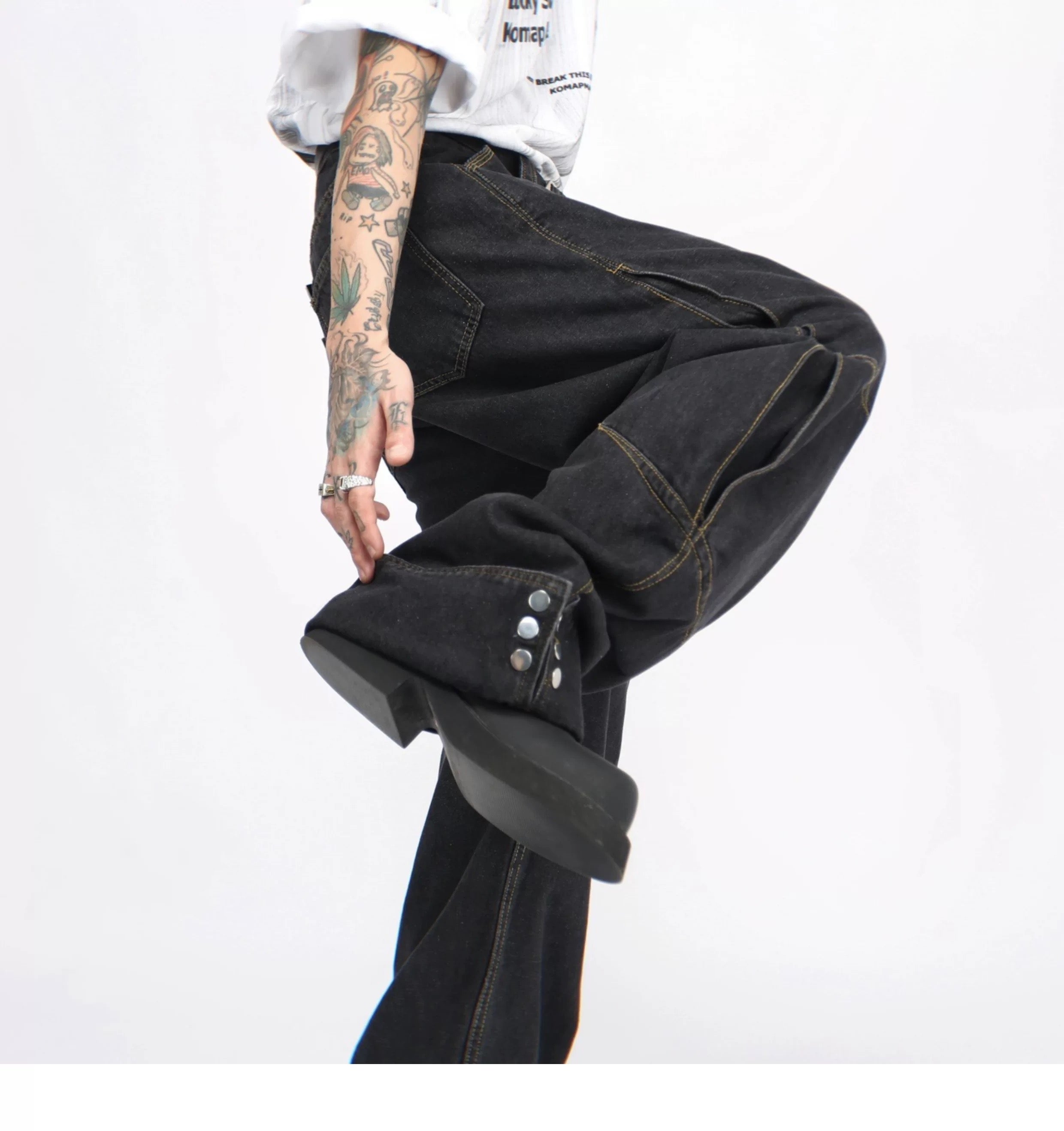 Men’s American Vintage Wide-Leg Denim Jeans B0024